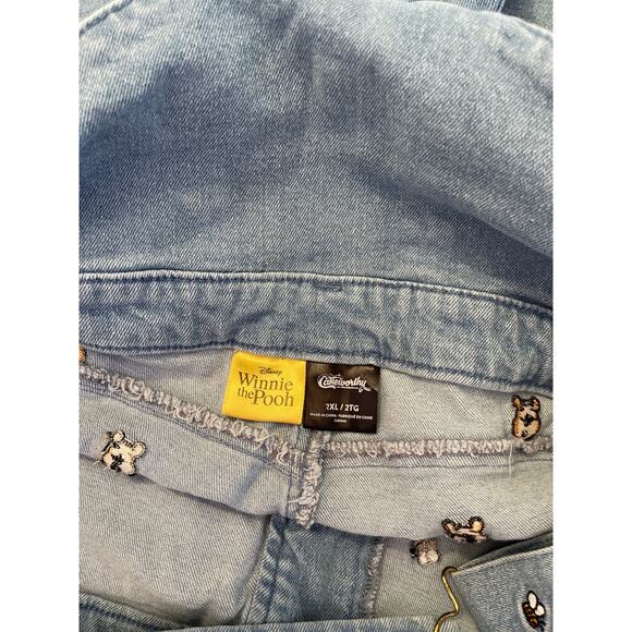 Disney Winnie the Pooh and honeybee embroidered overall shorts size 2X - Picture 5 of 6